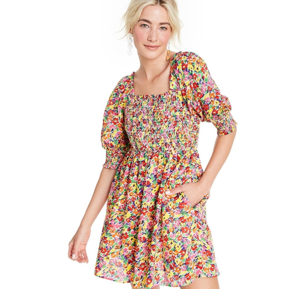 RIXO x Target Floral Smocked Bodice Dress